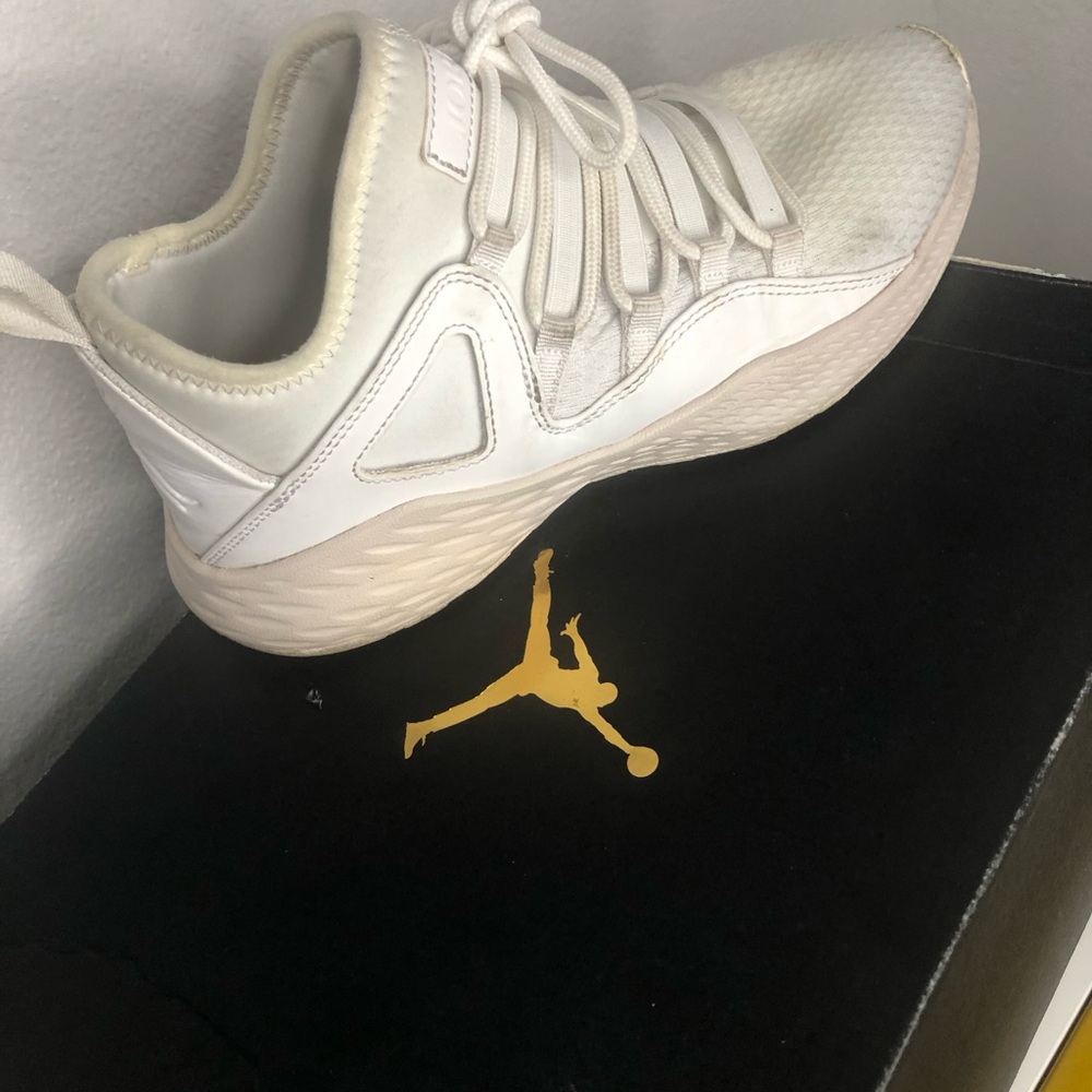 White Jordan Athletic Sneakers 5Y